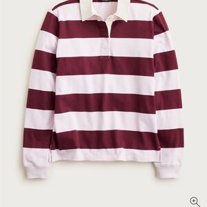 J. Crew premium-weight classic rugby shirt - maroon / pink